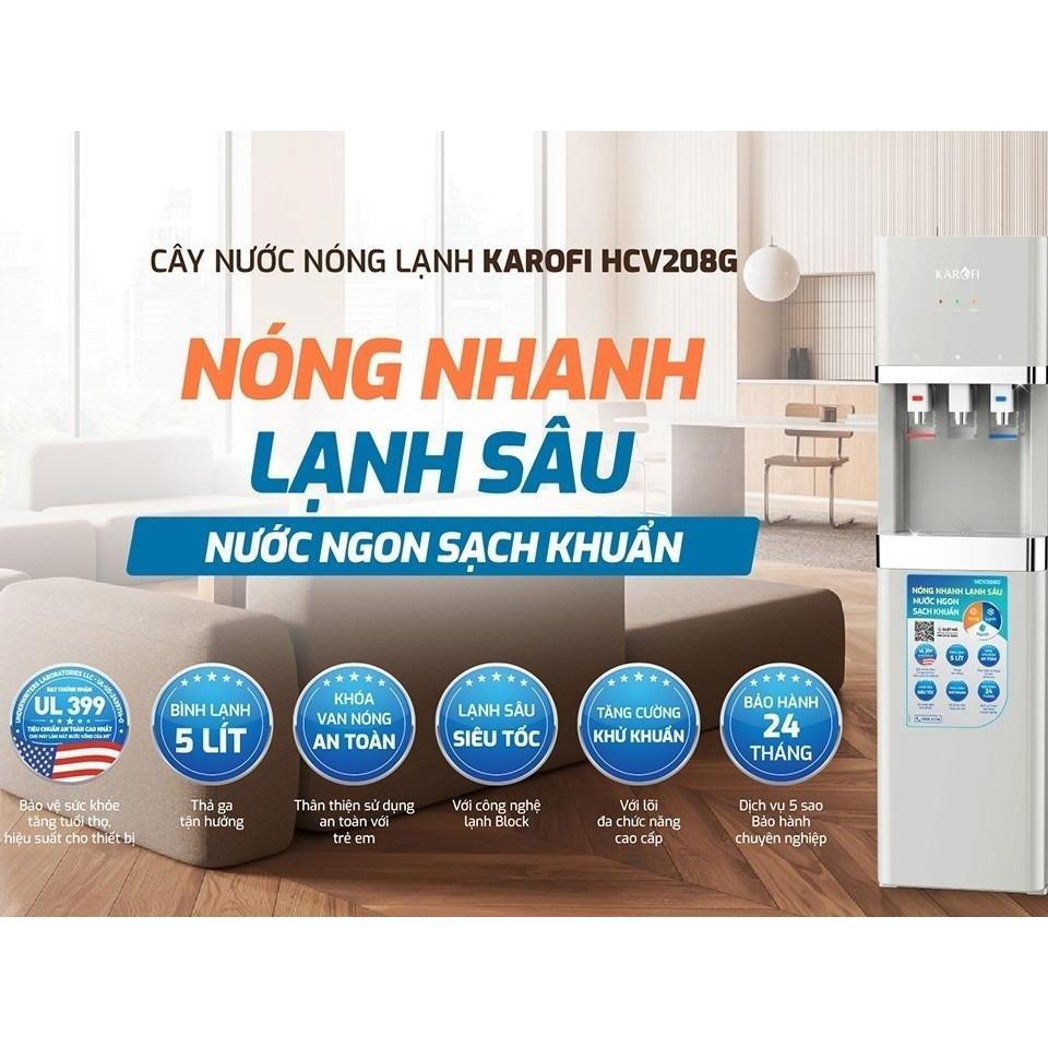 Máy nóng lạnh Karofi HCV208G - Công nghệ làm lạnh Block - Miễn phí lắp đặt toàn quốc - Hàng Chính Hãng