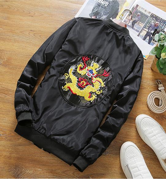 Áo khoác bomber thêu rồng Mã: NK0879 - VÀNG