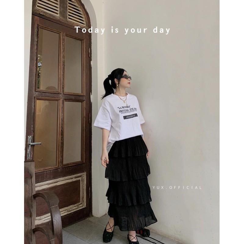 Chân váy 4 tầng vintage phong cách Hàn