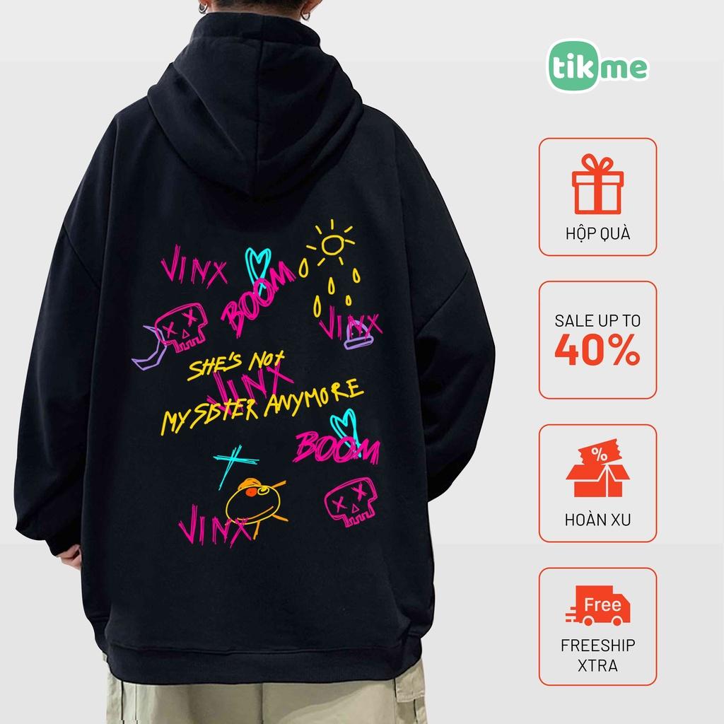 Áo Hoodie nỉ Tikme nam nữ Jinx Arcane devil monster hai mặt size XS-2XL