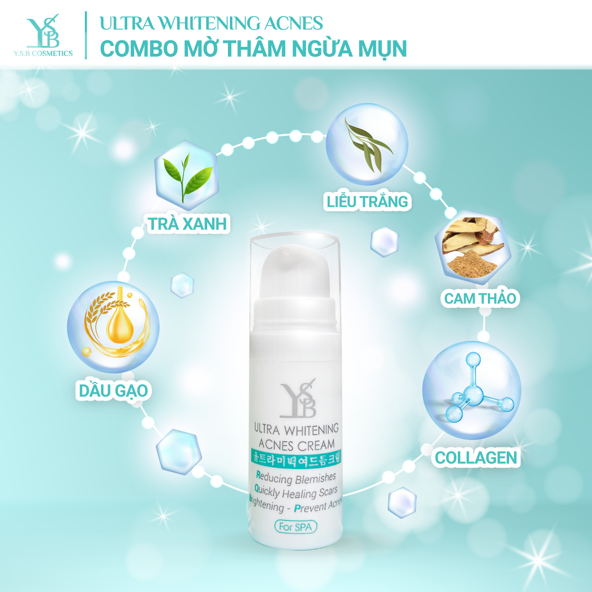 [ YSB COSMETICS] COMBO NGỪA MỤN ULTRA WHITENING ANCES