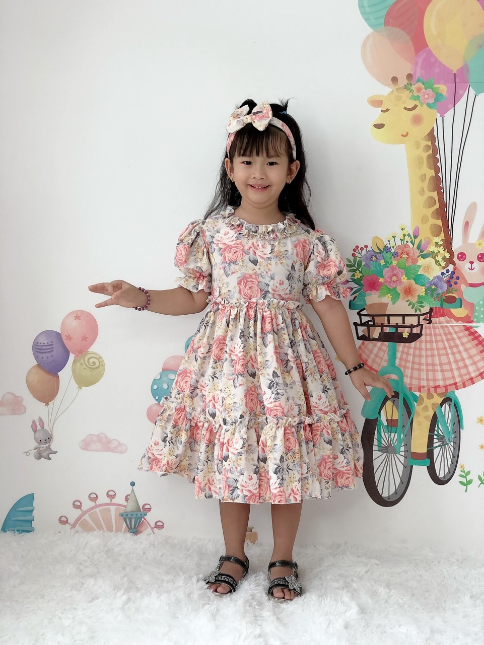 Váy Hồng Phai Bé Gái 4 Đến 28kg, Đầm Bé Gái Chất Lụa Mềm Mát