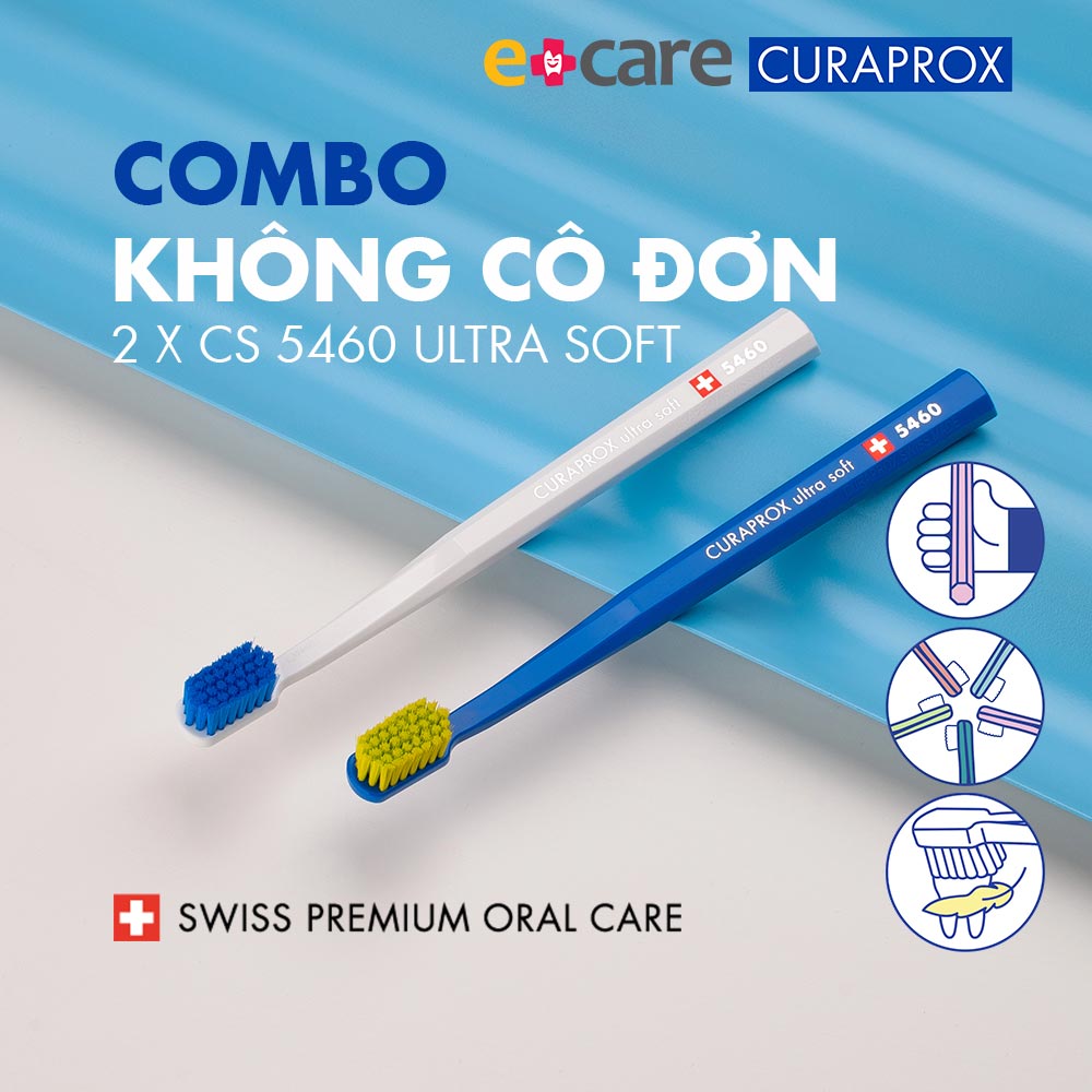 Combo 2 bàn chải răng siêu mềm CURAPROX CS 5460 Ultra Soft