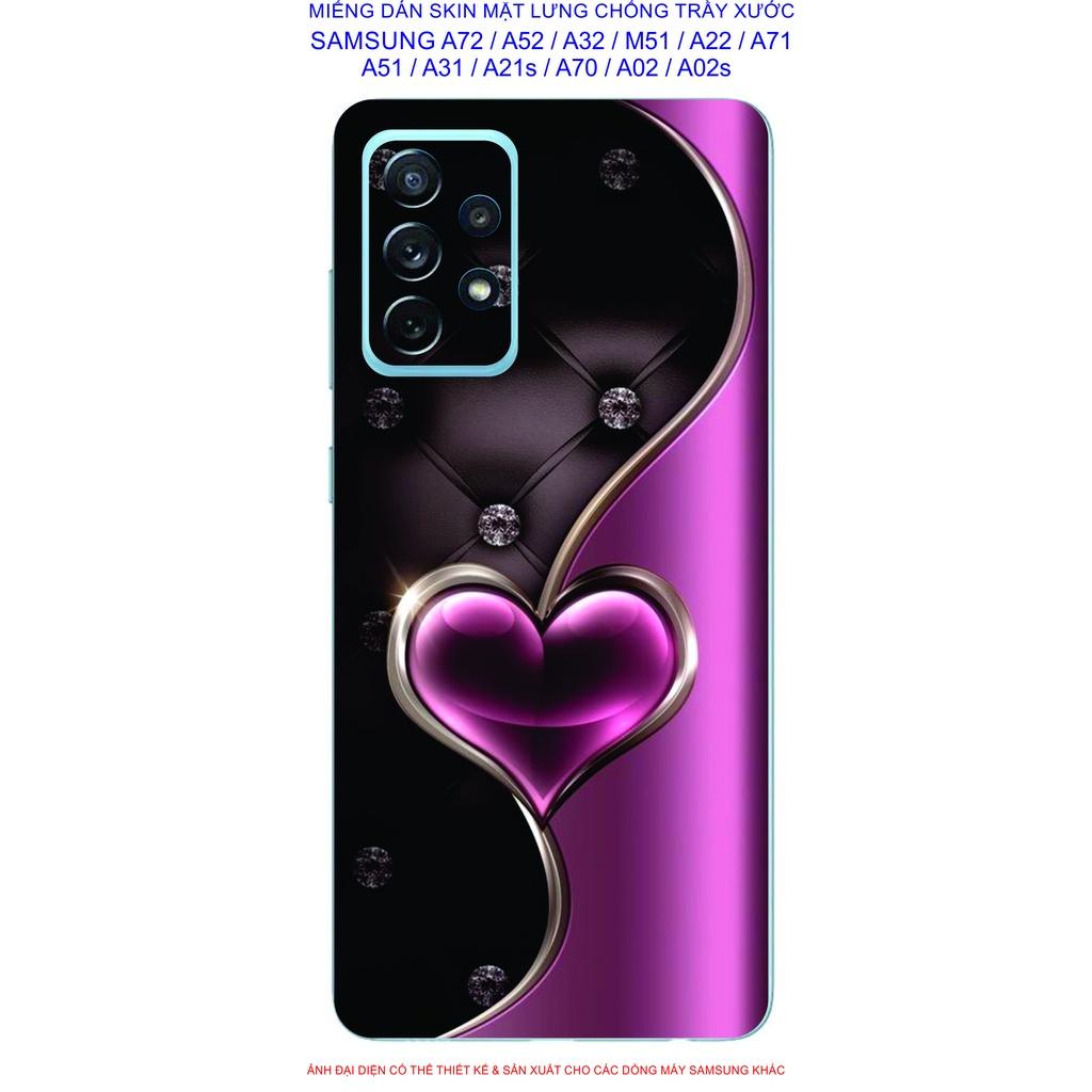 Miếng Dán Skin mặt lưng dành cho SAMSUNG A72 / A52 / A32 / A22 / M51 / A71 / A51 / A31 / A21s / A12 / A02 / A02s chống trầy xước
