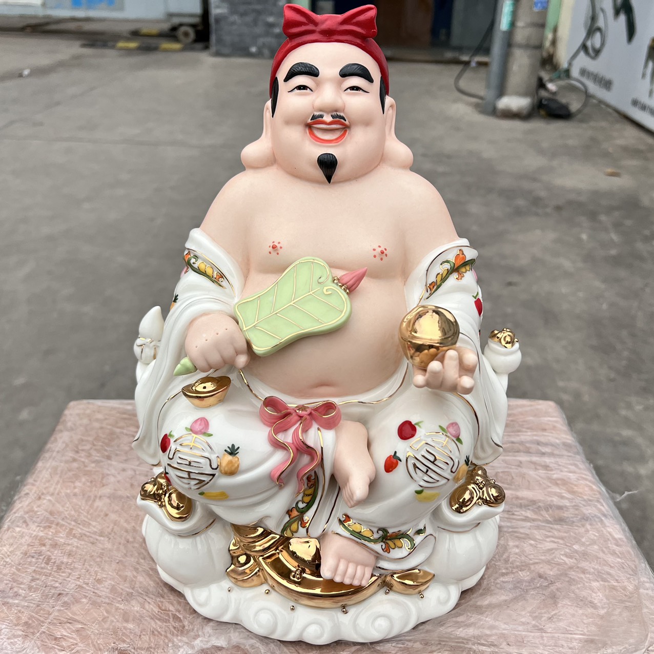 Tượng Thần Tài Thổ Địa sứ đức hóa cao cấp nhập khẩu Đài Loan cao 29cm – TRẮNG