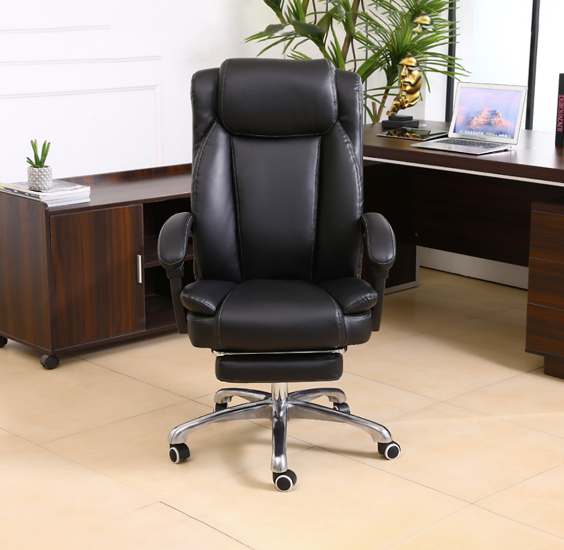 Ghế Làm Việc Ngả Lưng Thư Giãn, Có Chân Gác Kéo Xếp, nằm ngủ thoải mái Bọc Da PU cực êm ái hàng nhập khẩu HC20309