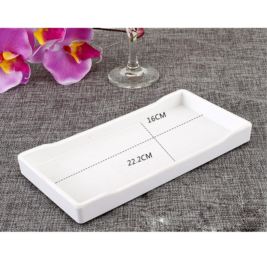2X Nhựa Phục Vụ Khay Ăn Sáng Trà Ăn Nhà Bếp Từ Cao Cấp Trắng 22 cm 25 cm