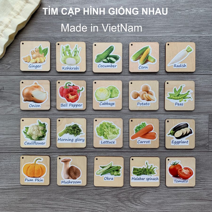 Tìm cặp đôi hình các loại rau củ