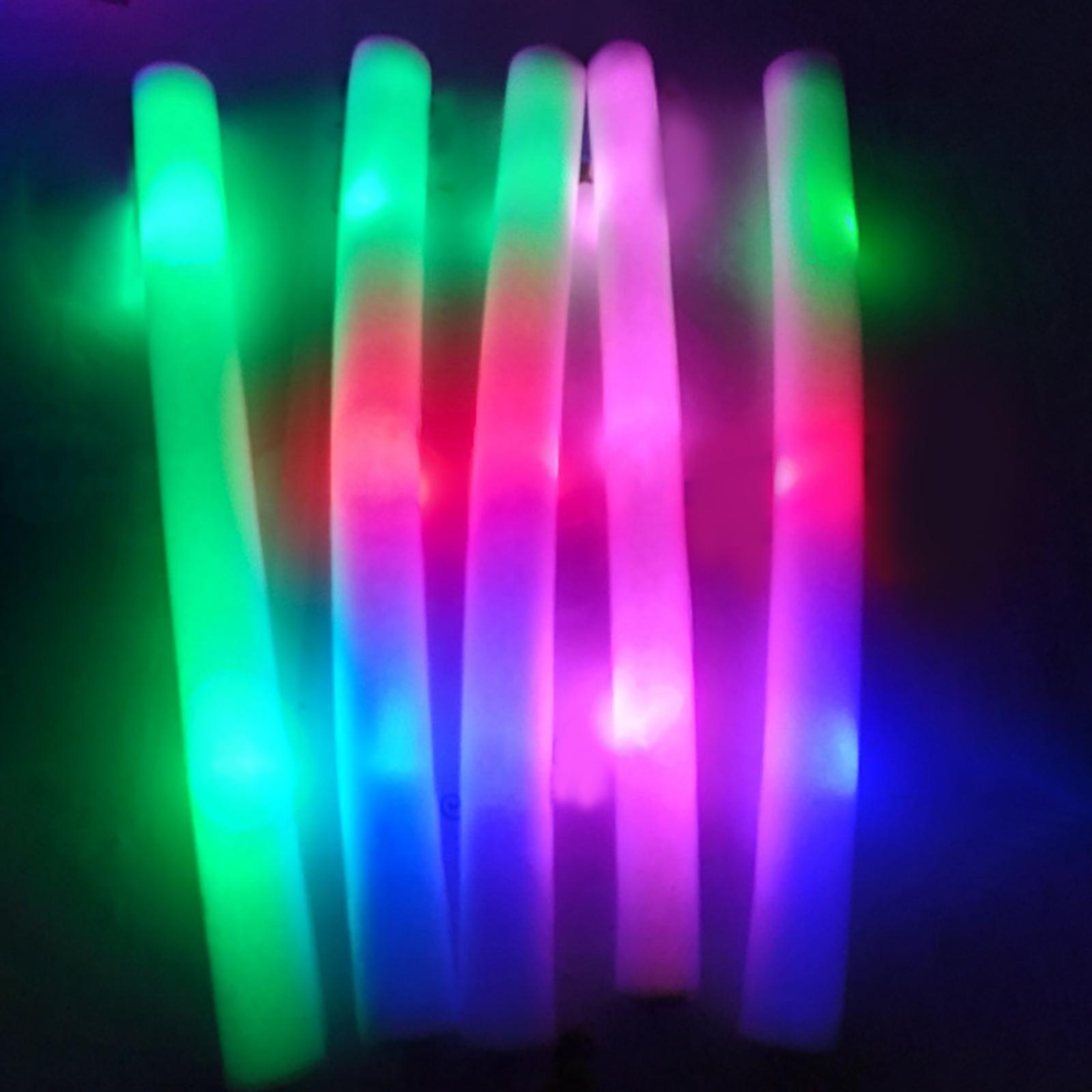 LED Foam Sticks 3 Modes Flashing Effect Colorful LED Glow Sticks Glow Sticks for Birthdays Carnival