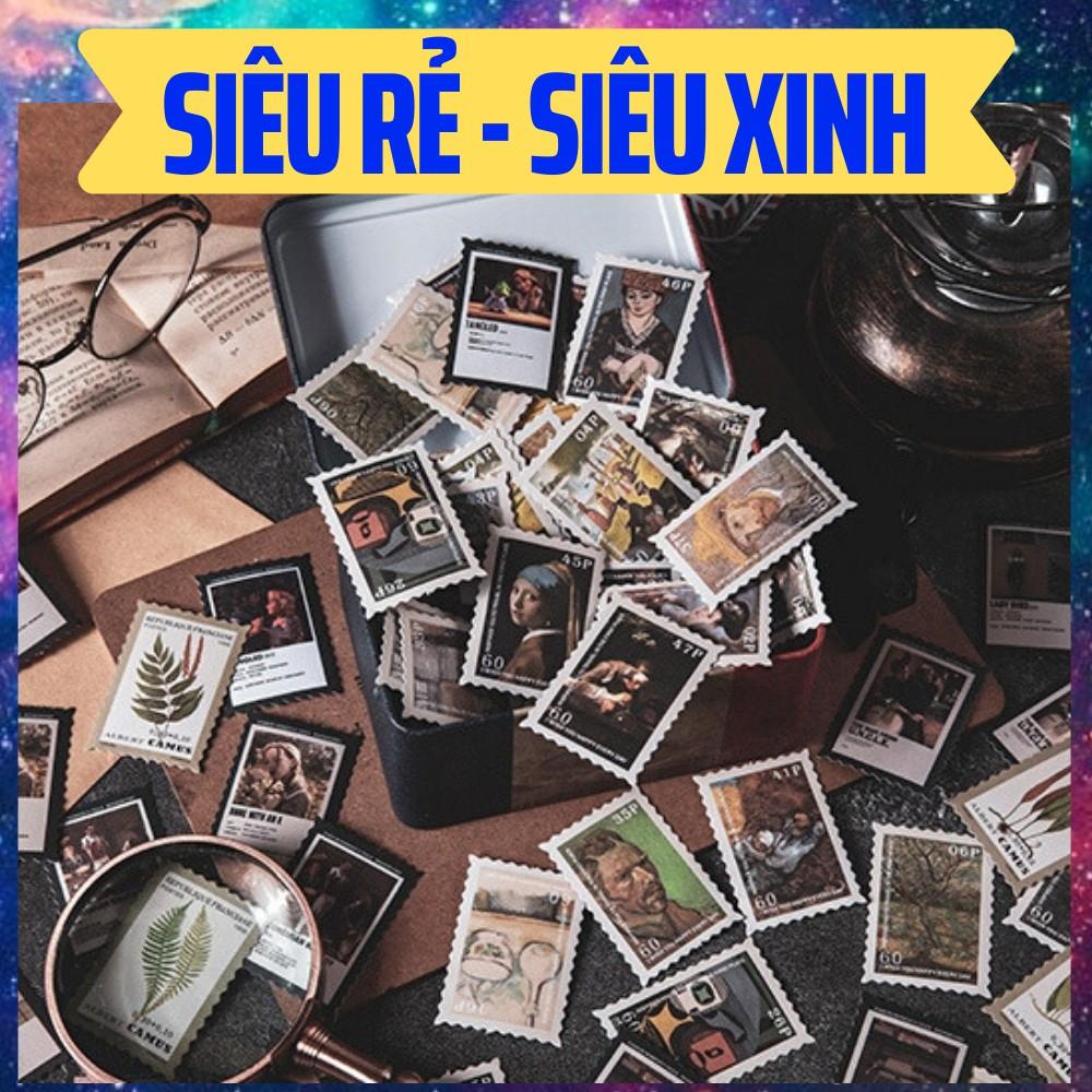 Set 100 sticker vintage - sticker tem thư - little postman