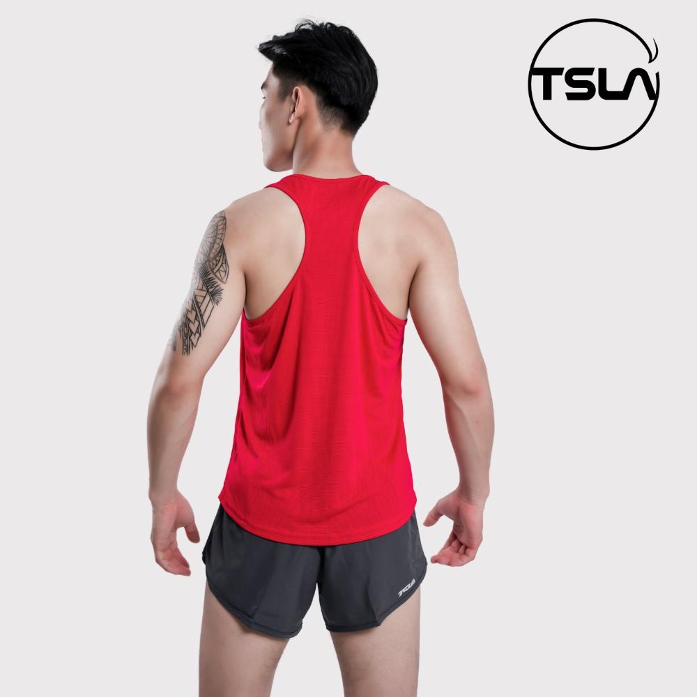 Áo thể thao ba lỗ nam Tsla Devops form rộng dạng lưới mặc tập gym work out yoga - Xám