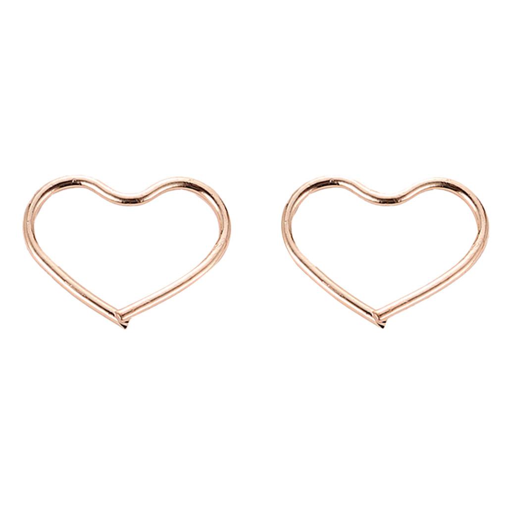 Alloy Ear Stud Rings Heart-Shaped Piercing Body Jewelry Ear Hoop Gold