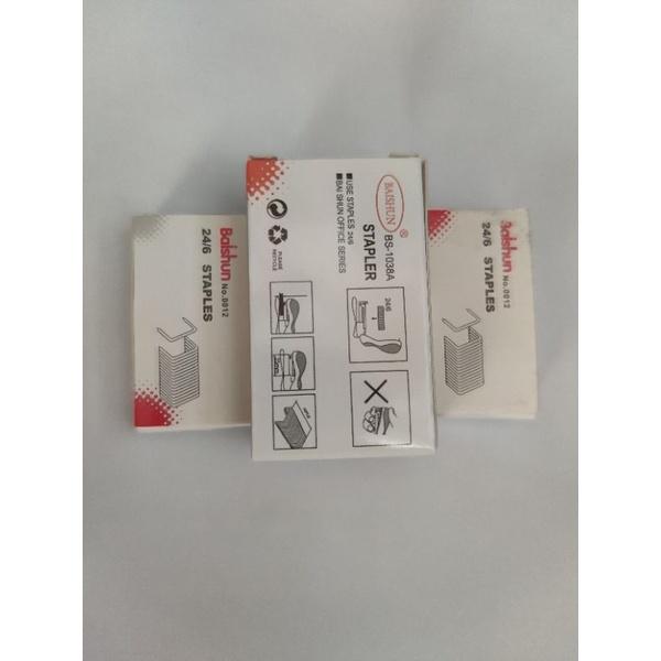 Bộ 1 bấm kim mini và 2 hộp kim 24/6 số 12