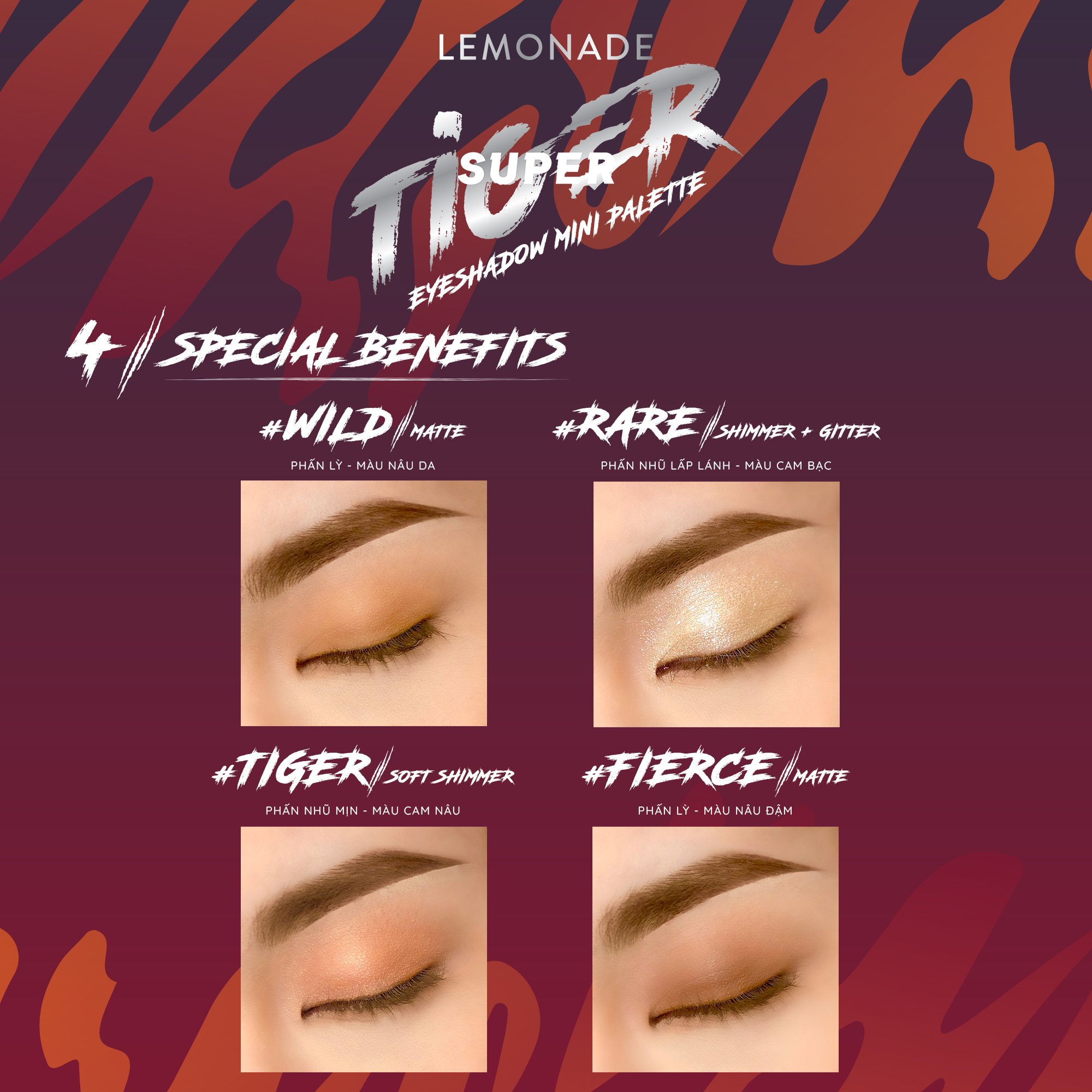 Bảng phấn mắt Lemonade SuperTiger Eyeshadow Mini Palette 8.8g