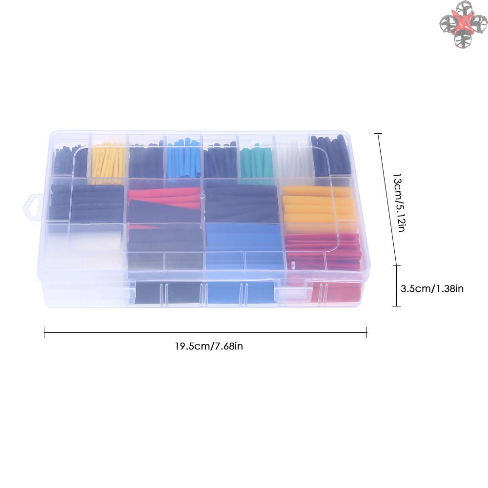 580PCS Assorted 2:1 Polyolefin Heat Shrink Tubing Tube Halogen-Free 6 Colors 11 Sizes Sleeving Wrap Wire Cable Kit φ1.0-φ10mm