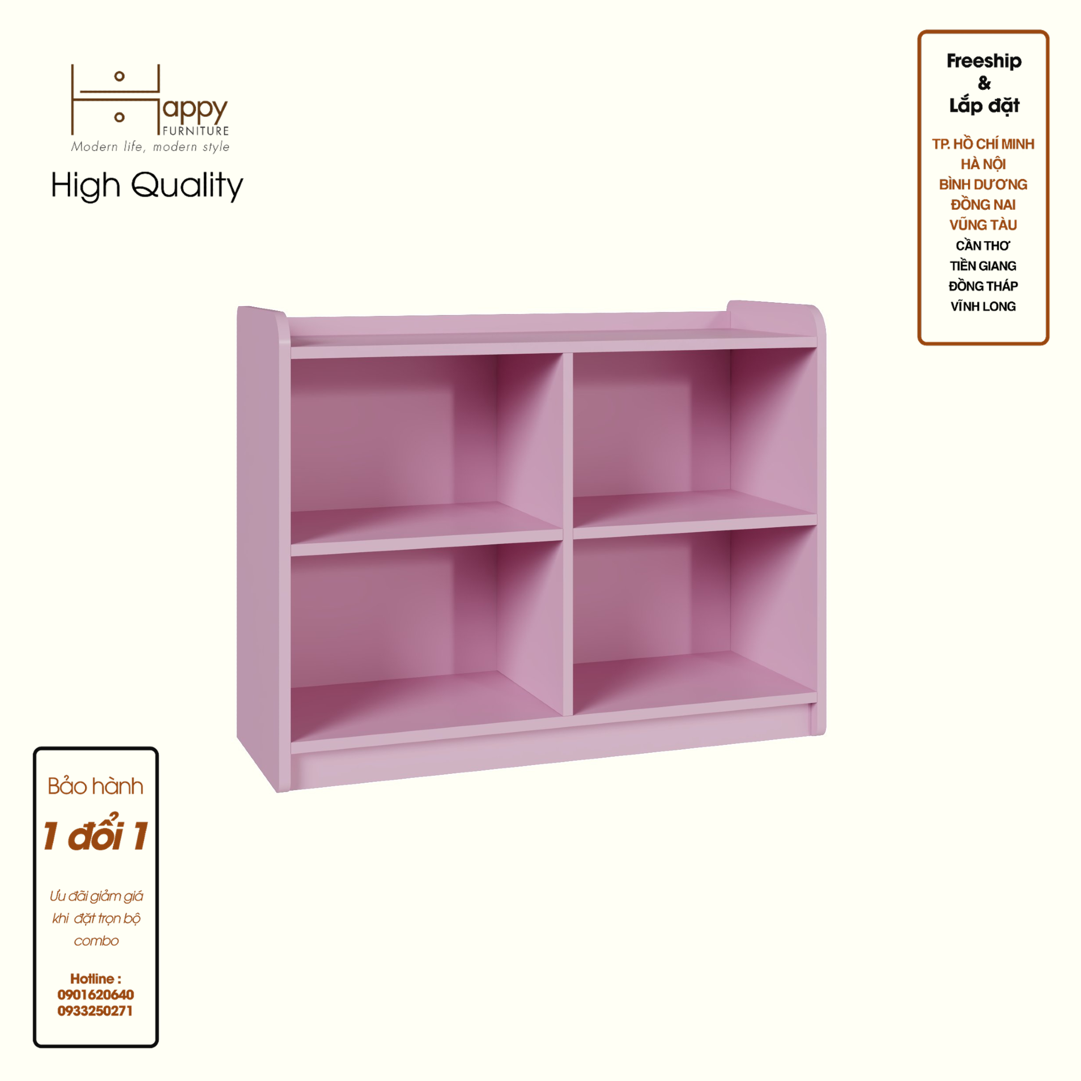 [Happy Home Furniture] KID, Kệ lưu trữ 4 ngăn cho trẻ em, 90cm x 32cm x 70cm ( DxRxC), TLT_006