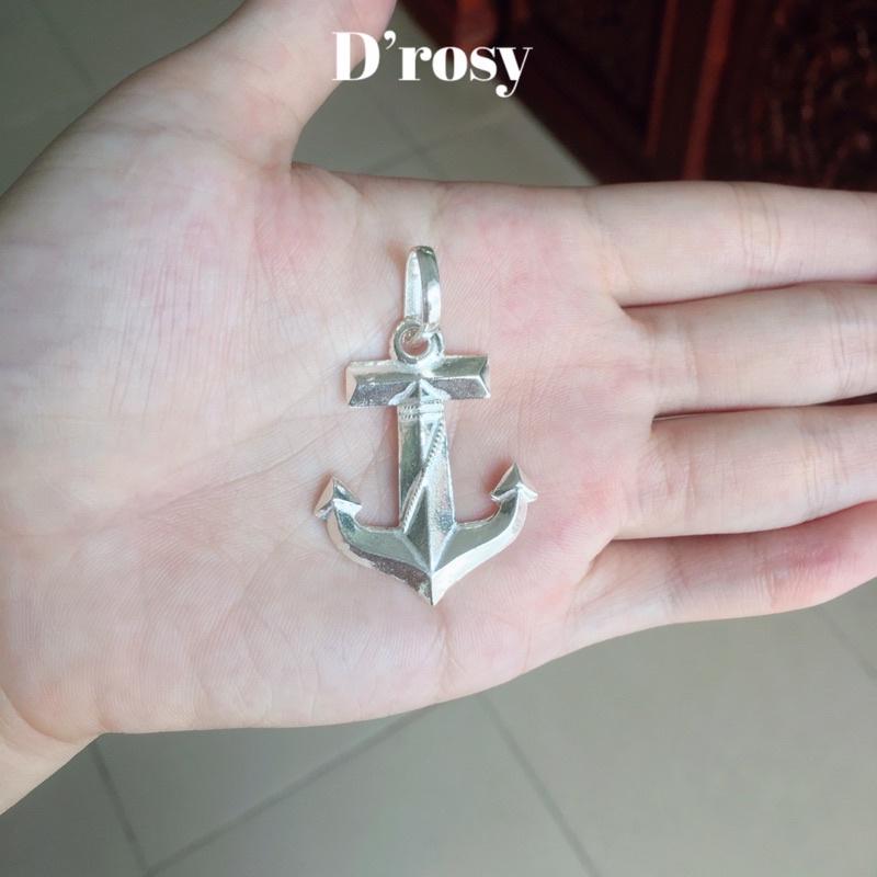 Mặt dây chuyền bạc mỏ neo nặng 1,8 chỉ dài 4,8 cm bạc nguyên chất có bảo hành