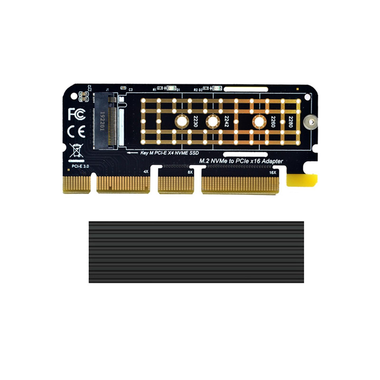 M.2 SSD M Key -e 3.0 x16 Expansion Card, Support 2280, 2260, 2242, 2230, Low Profile M.2 SSD to PCIe x16/x8/x4 for SM951 PM961
