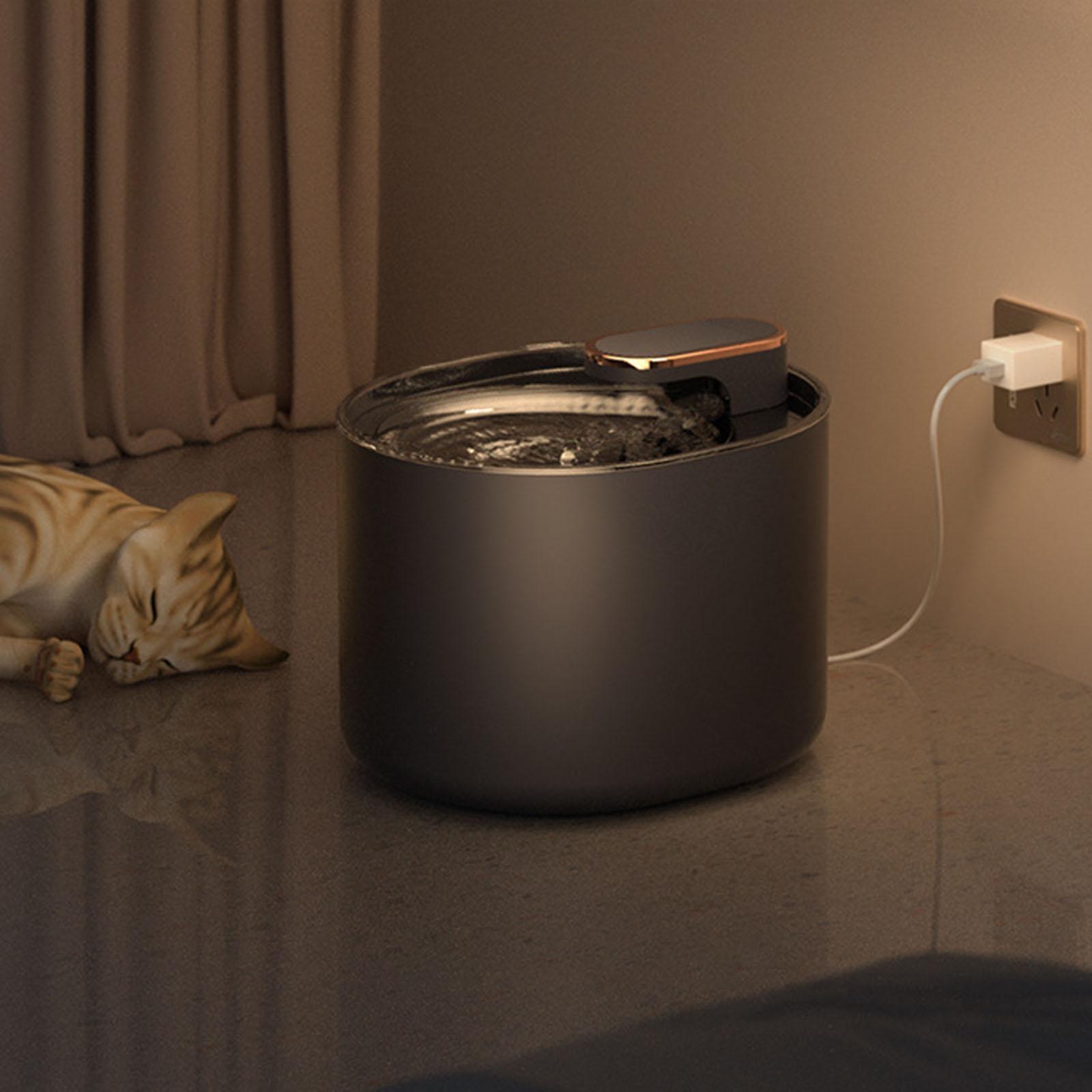 Pet Cat Water Fountain Water Dispenser with Night Light Drinking Fountain for Home