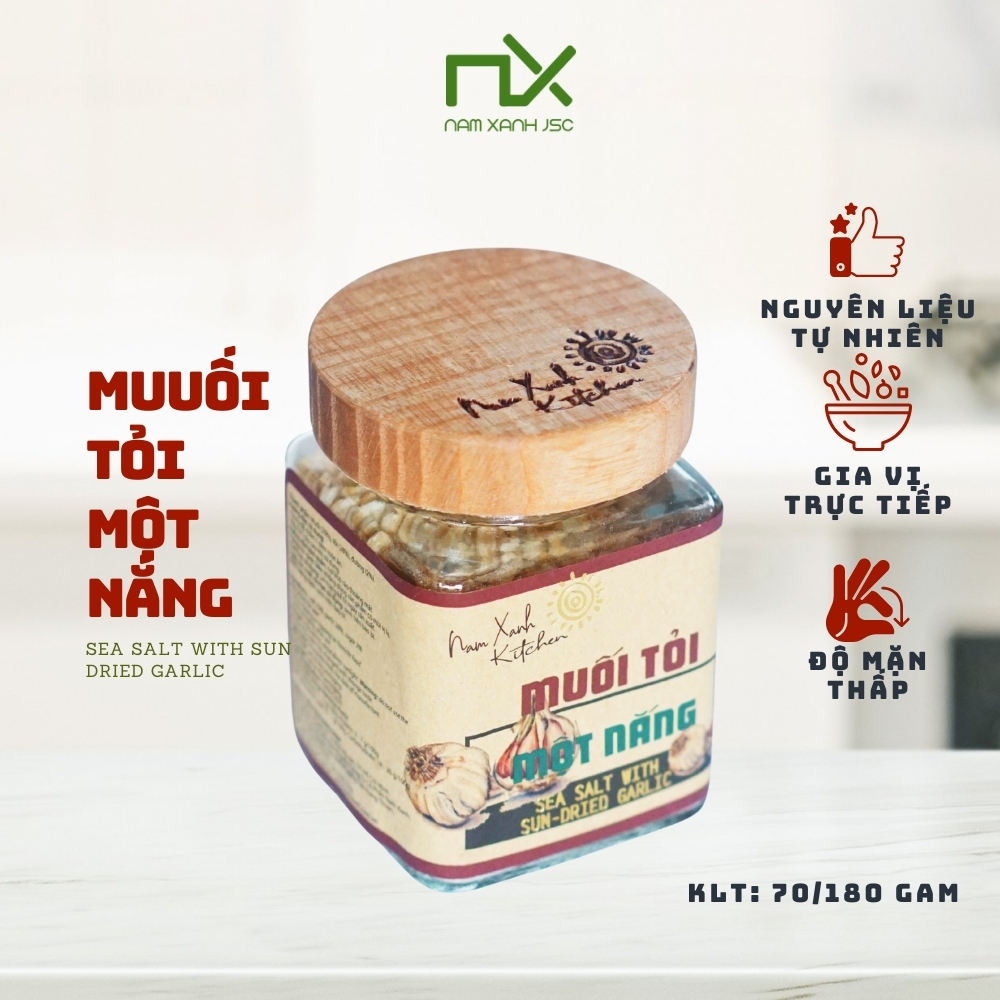 Muối Tỏi Một Nắng 90g (200g)/ Sea Salt With Sun And Dried garlic 90g (200g)