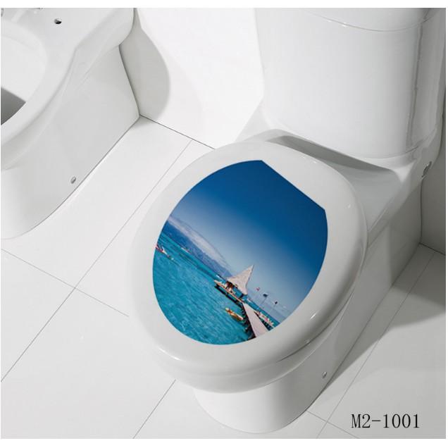 Decal trang trí Toilet cao cấp - Bãi biển lớn A.H