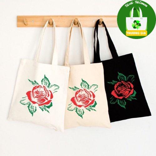 Túi vải Canvas Trương Gia bộ sưu tập Hoa của đất trời - kích thước 38x33x10cm
