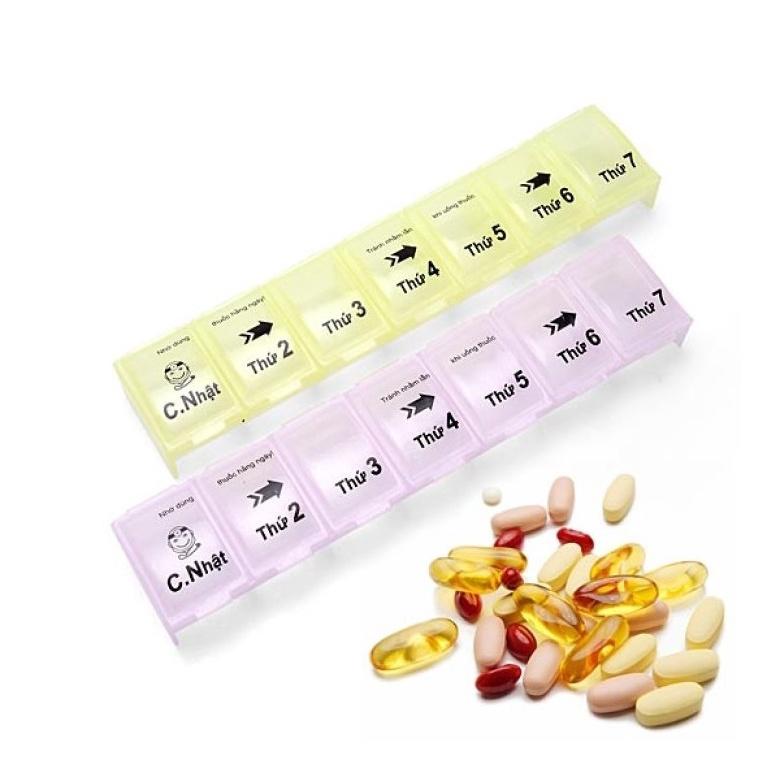 Hộp Nhựa Chia Thuốc Chia 7 Ngày Nhiều Màu, Hộp Đựng Thuốc Cá Nhân Tiện Dụng Khi Mang Đi Du Lịch, Đi Làm - Kingler 7124
