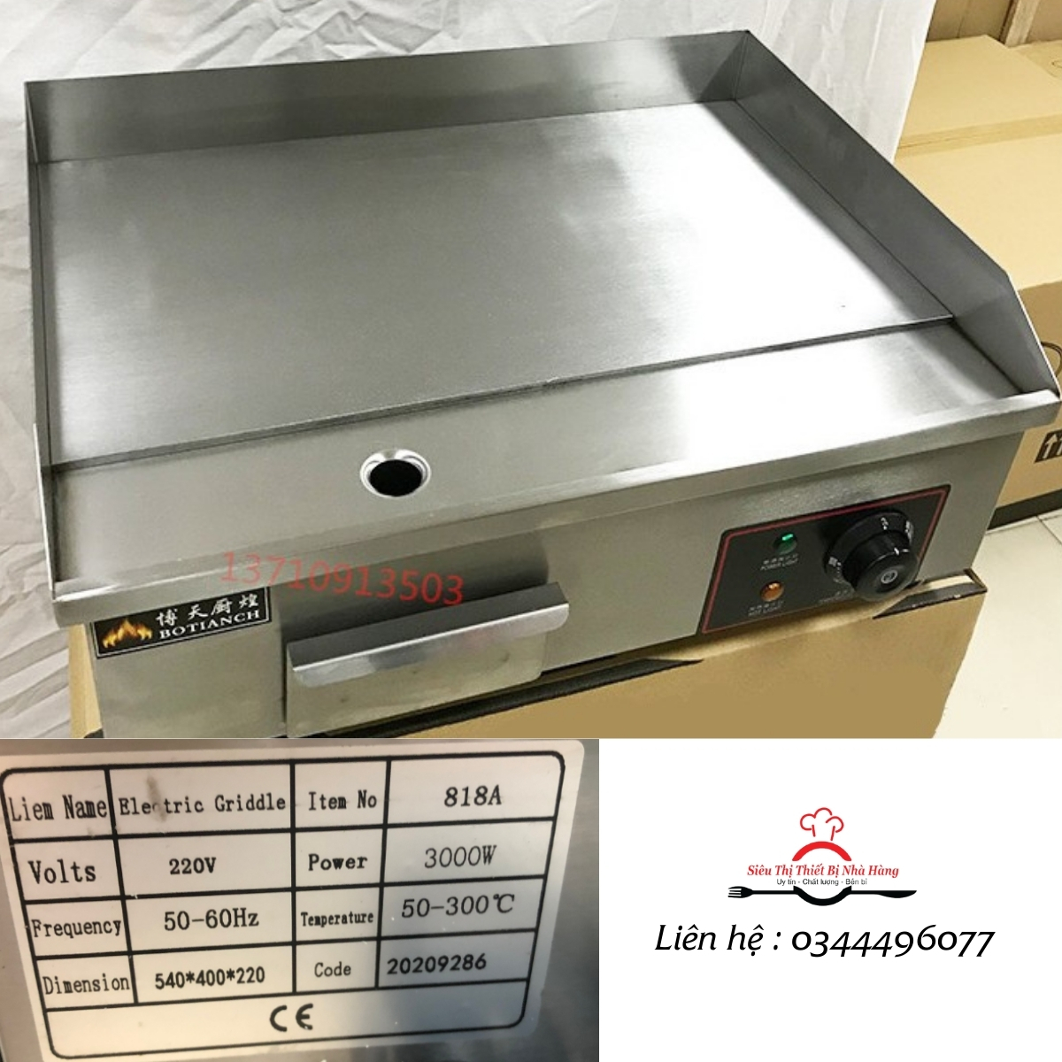 [Dùng điện] TẶNG XẺNG LẬT BÁNH - Bếp chiên rán mặt phẳng điện ngắn GH 818B- Bếp làm bánh doraemon