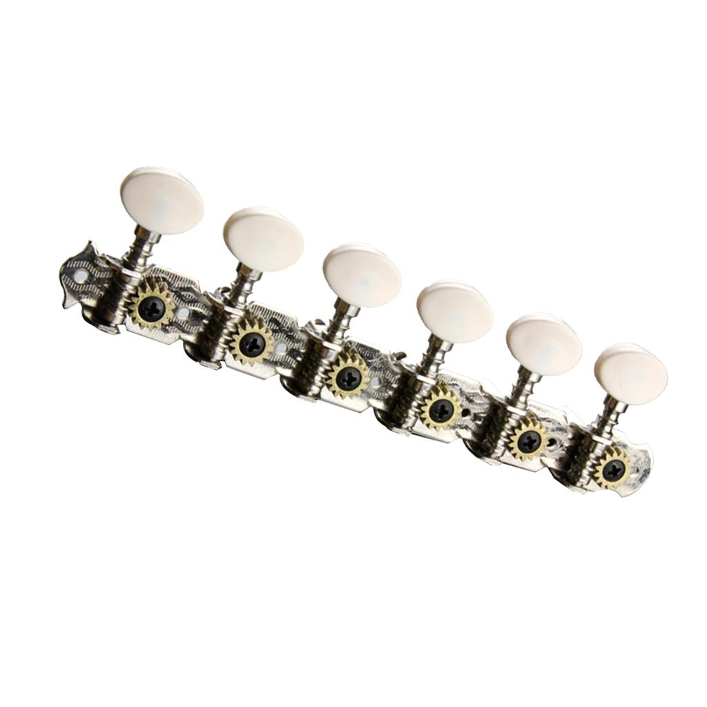 Acoustic Guitar Right Machine Heads Tuning Pegs Tuner Button White Handle