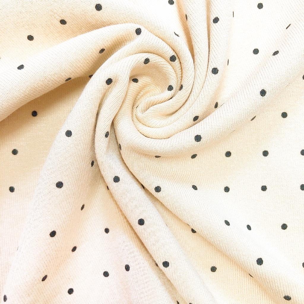 Bộ dài tay cotton cho bé trai và bé gái họa tiết chấm bi nhiều màu sắc, kiểu dáng basic, size từ 6 đến 15 kg