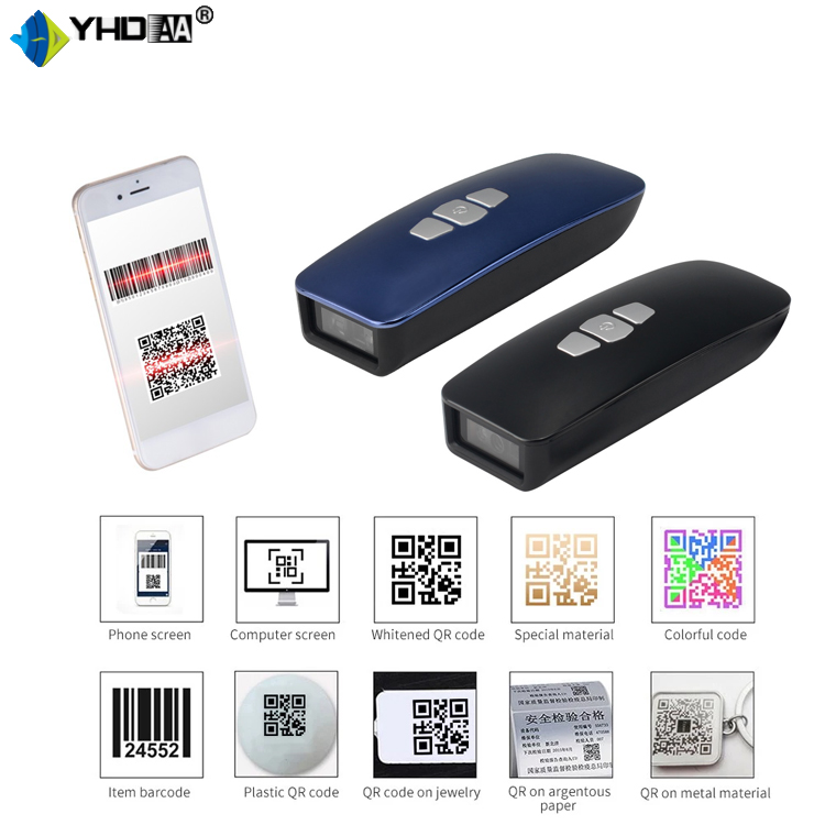 Máy quét mã vạch bỏ túi YHD 3200DB 2D đọc mã vạch Barcode(1D) Qrcode(2D) kết nối Bluetooth/ USB dùng trên Điện thoại, Máy tính - Hàng Nhập Khẩu