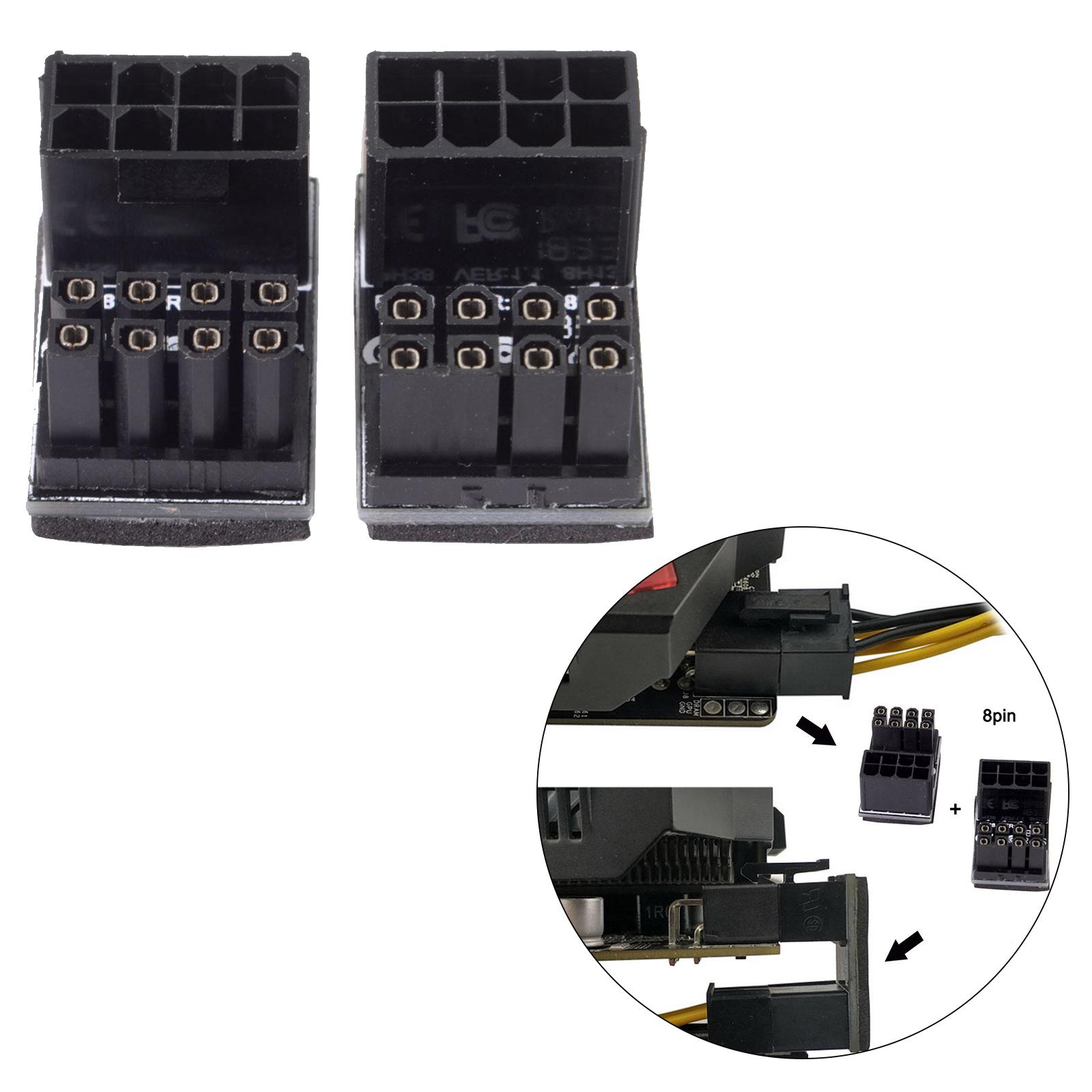 2Pcs GPU 180 Degree Angled Power Adapter for Desktops Graphics Card, Easy to Install