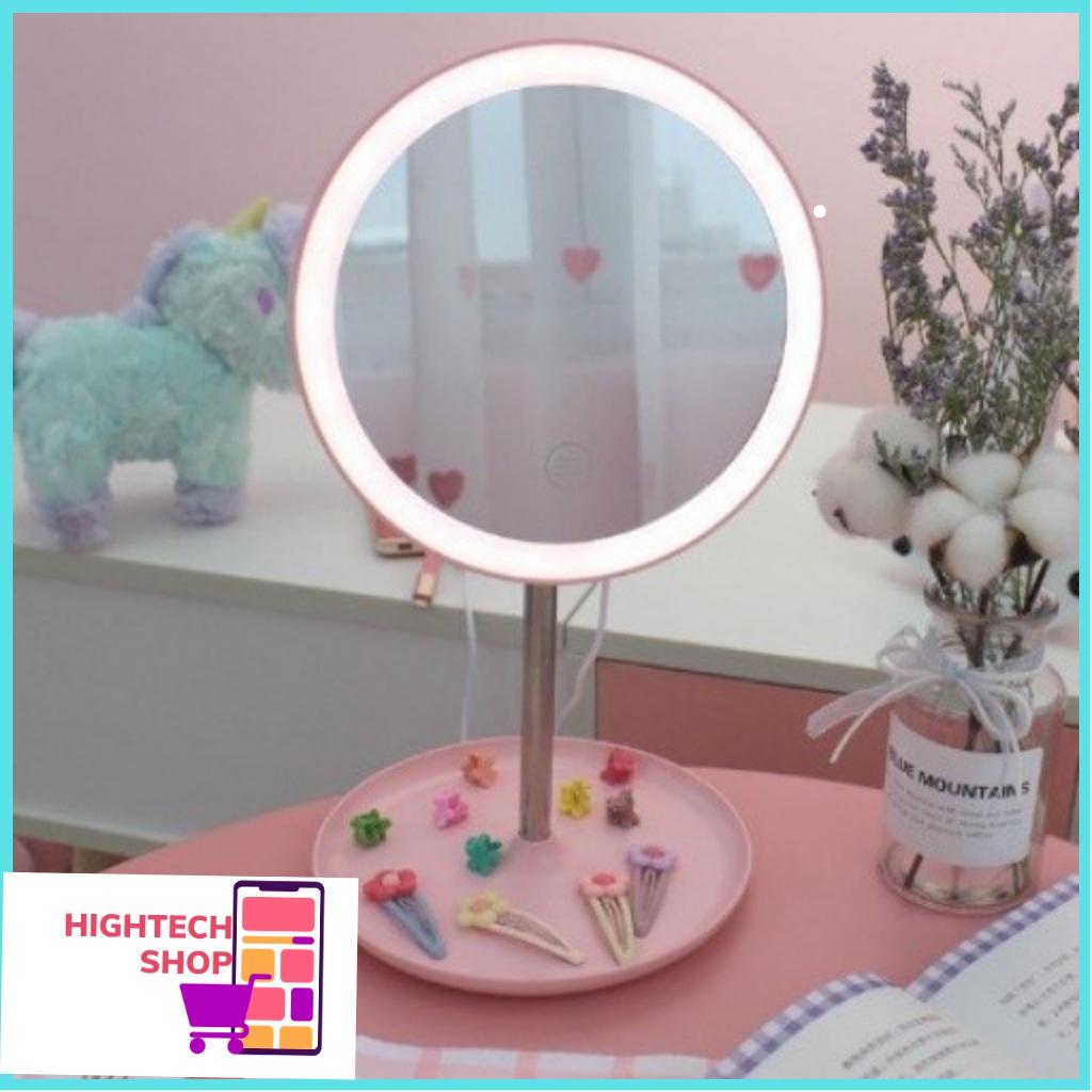GƯƠNG TRANG ĐIỂM ĐỂ BÀN CÓ LED DÁNG TRÒN