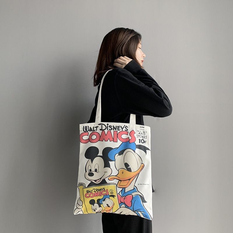 Túi Tote Vải Canvas Nữ Ulzzang Hot Trend Kita Unisex - Mẫu Vịt DoNan Trắng