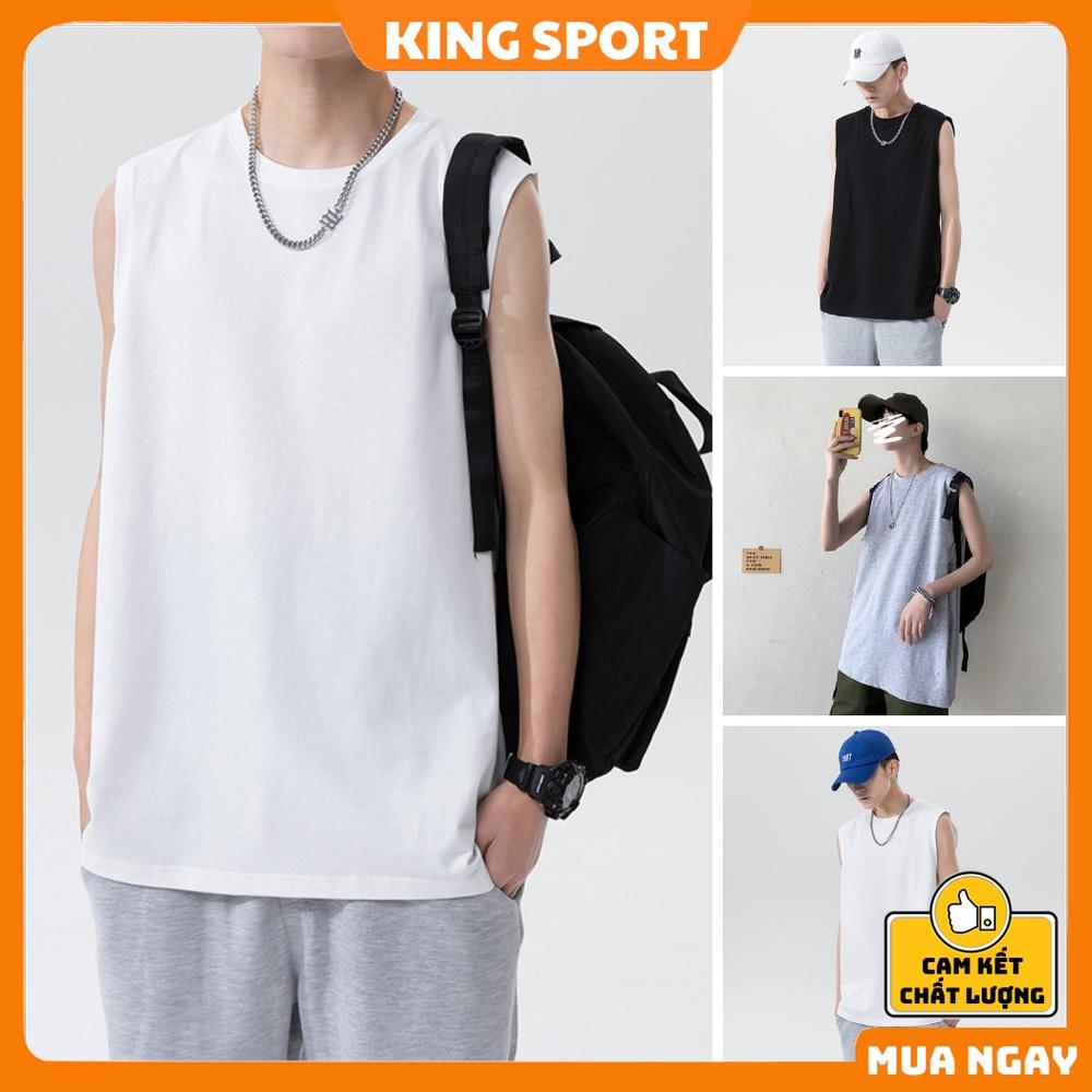 Áo ba lỗ nam nữ vải thun mềm mịn thoáng mát unisex form rộng KING SPORT áo thun tanktop nam nữ 3 màu big size form rộng