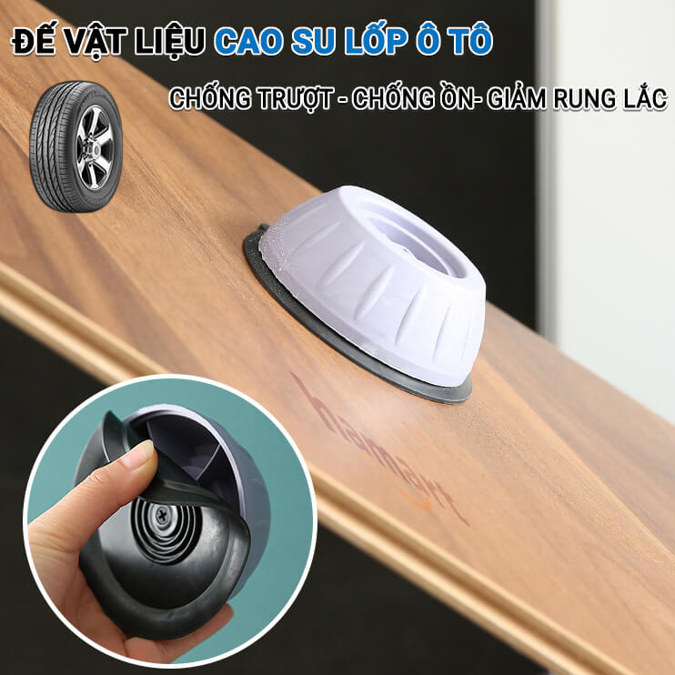 COMBO 4 Đệm Lót Chân Máy Giặt 10.5CM Cỡ Lớn Nâng Gầm Chống Rung Đế Kê Tủ Lạnh Nội Thất Đa Năng