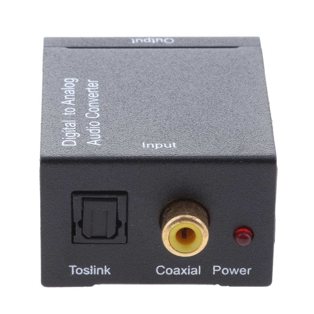Digital Coaxial Toslink to Analog  Audio Converter with Fiber Cable
