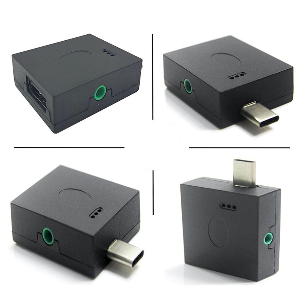 Type-C Male to USB 2.0 Female OTG Adapter with 3.5mm Female Digital Audio Output Speaker Port Converter Adapter.
