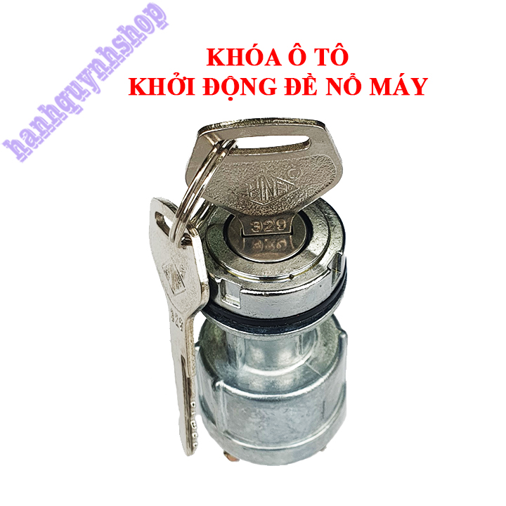 Ổ khóa ô tô máy công trình 3 chân, khóa khởi động đề nổ loại đẹp