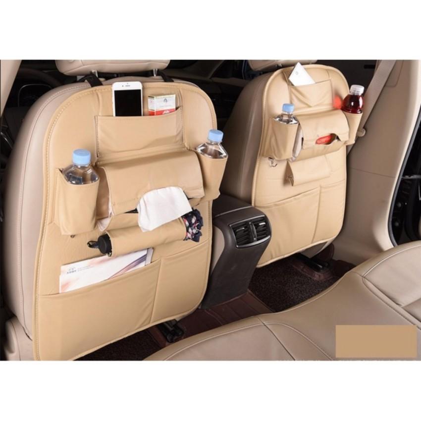 Tấm để đồ BẰNG DA đa năng sau ghế xe ô tô xe hơi tiện dụng 206566 tặng khăn lau đa năng