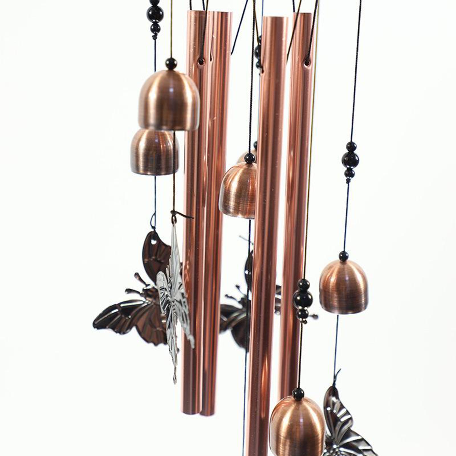 Outdoor Hanging Wind Chime Butterfly Wind Chime Bells 4 Tube Decorative