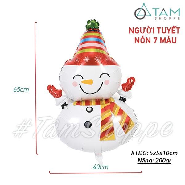 Bóng nhôm trang trí Ông già Noel Người tuyết dang tay vui vẻ C65-80cm