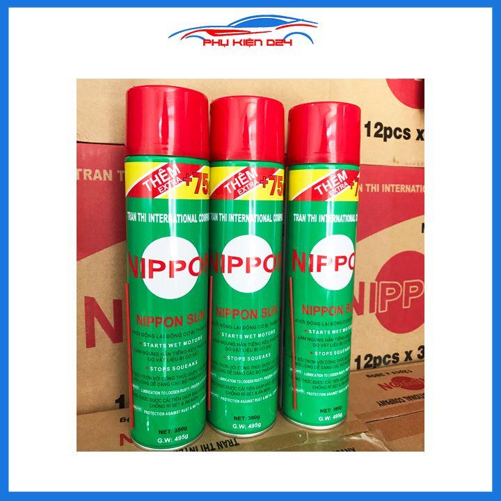 Chai xịt tẩy rỉ nippon loại to 490ml bôi trơn chống sét giảm tiếng ồn