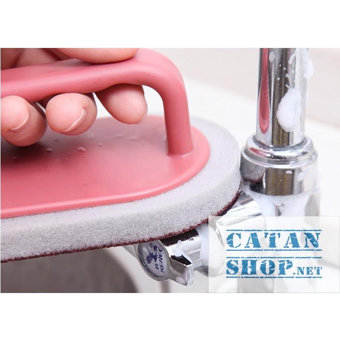 Bàn Chải Chà Cọ Rửa băng giấy nhám, bàn chải Vệ Sinh Nhà Bếp Nhà Tắm Có Tay Cầm GD396-BCGiayNham