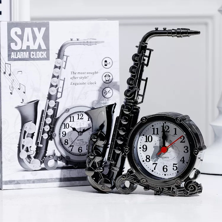 Đồng Hồ Hình Kèn Saxophone trang trí decor bàn làm việc tặng kèm pin