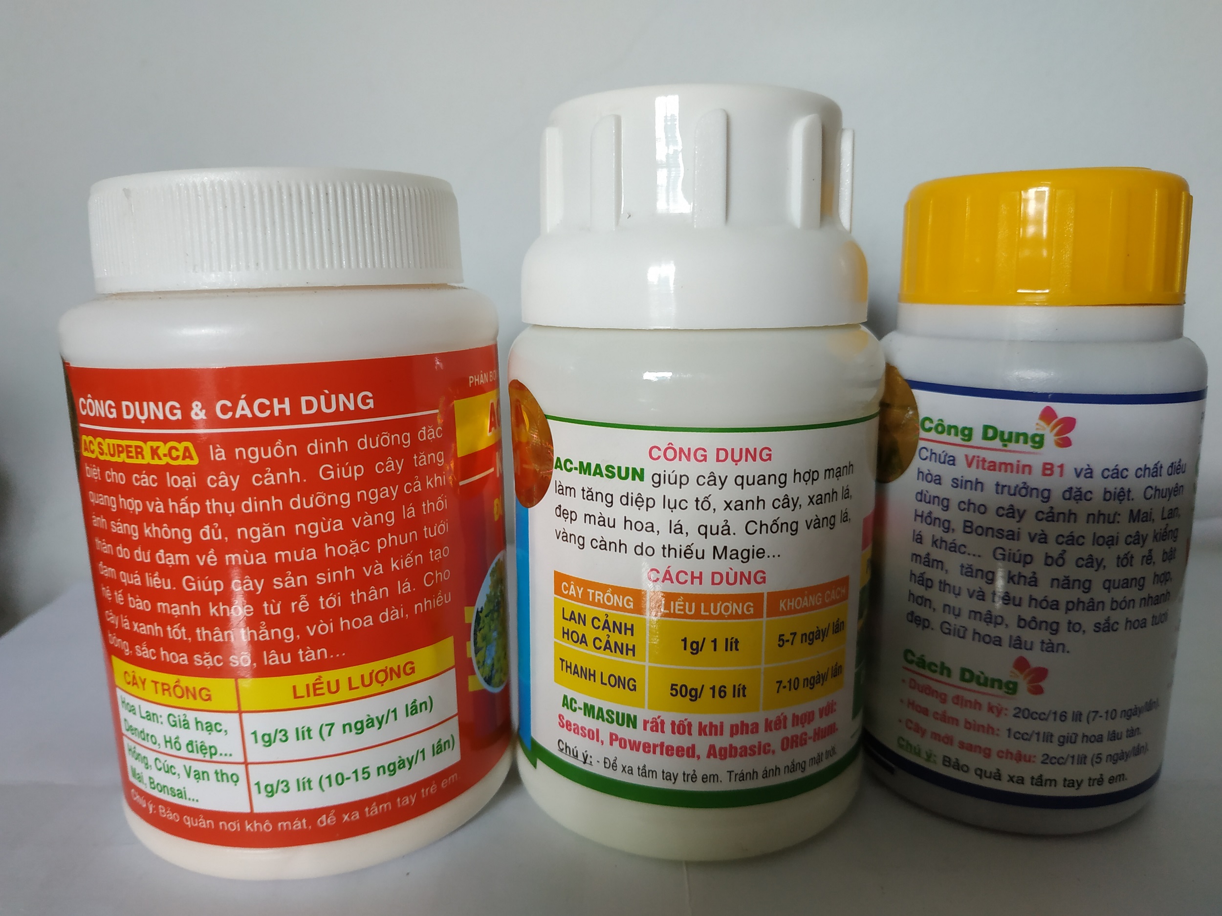 Combo AC Masun + B1 Super roots+AC Super K-Ca  giúp cây xanh lá, bóng lá, dày lá, không bị thối ngọn - mỗi chai 100ml