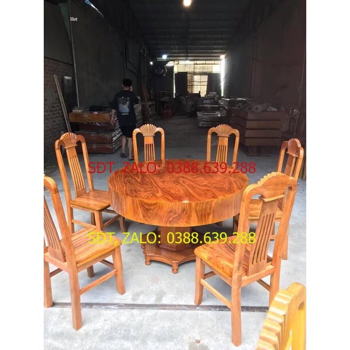 Bàn ăn hộp tròn 6 ghế