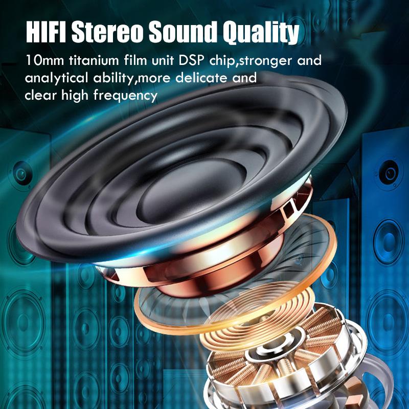 TWS Bluetooth 5.0 Tai Nghe Nhét Tai Bass Trung Thực Không Dây 9D Stereo Tai Nghe Nhét Tai Thể Thao Tai Nghe Có Mic Móc Dùng Cho Android IOS Chống Thấm Nước