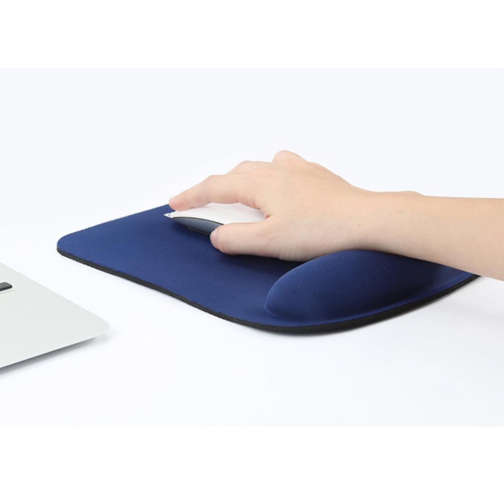 Ergonomic Mouse Pad With Wrist Gel Support For Laptop Non-slip Rubber Blue