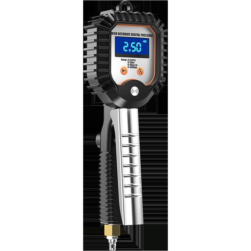 Đồng hồ đo áp suất lốp độ chính xác cao phong vũ biểu mới nhất với màn hình đếm áp suất lốp ô tô đầu bơm hơi cộng với vòi bơm súng hơi